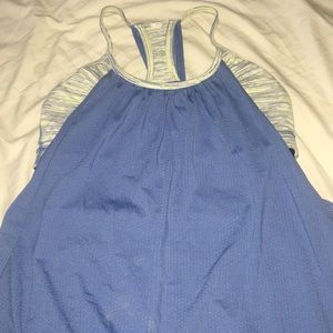 Lululemon blue tank top with built in sports bra